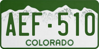 CO license plate AEF510
