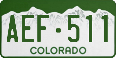 CO license plate AEF511