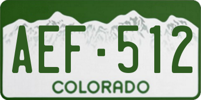 CO license plate AEF512