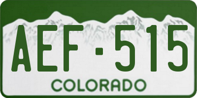 CO license plate AEF515