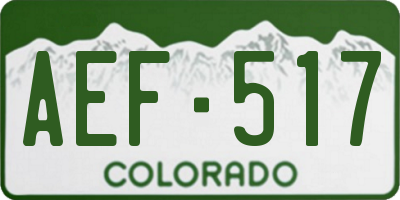 CO license plate AEF517