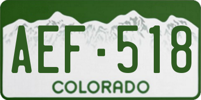 CO license plate AEF518
