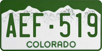 CO license plate AEF519