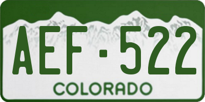 CO license plate AEF522