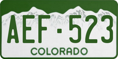 CO license plate AEF523