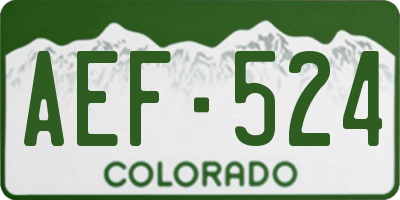 CO license plate AEF524
