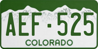 CO license plate AEF525