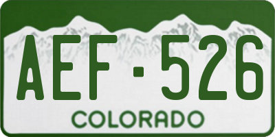 CO license plate AEF526