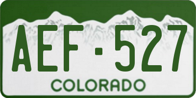 CO license plate AEF527