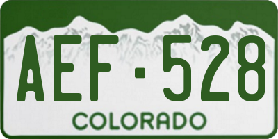 CO license plate AEF528