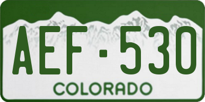 CO license plate AEF530