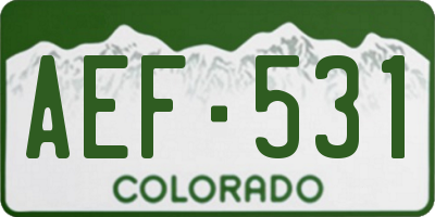 CO license plate AEF531