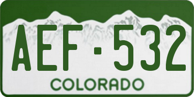 CO license plate AEF532