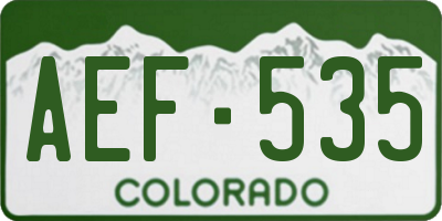 CO license plate AEF535