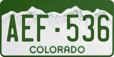 CO license plate AEF536