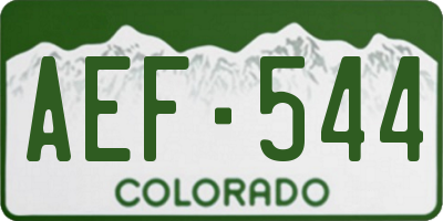 CO license plate AEF544