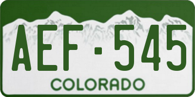 CO license plate AEF545
