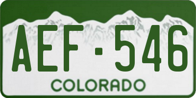 CO license plate AEF546
