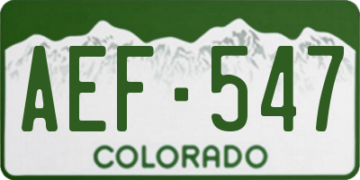 CO license plate AEF547