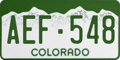 CO license plate AEF548