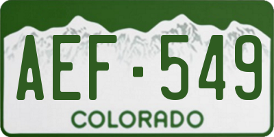 CO license plate AEF549