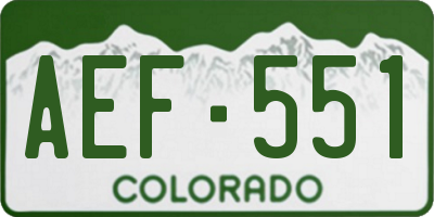 CO license plate AEF551
