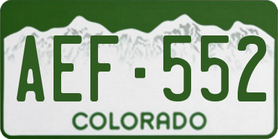 CO license plate AEF552