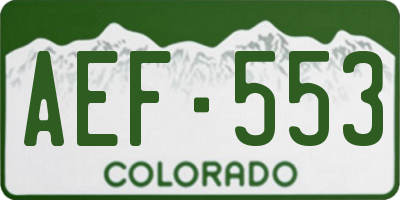 CO license plate AEF553