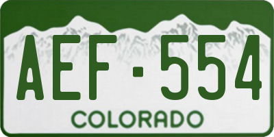CO license plate AEF554