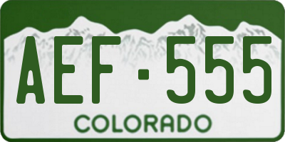 CO license plate AEF555