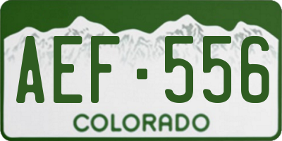 CO license plate AEF556