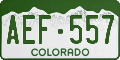 CO license plate AEF557