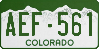 CO license plate AEF561