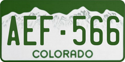 CO license plate AEF566