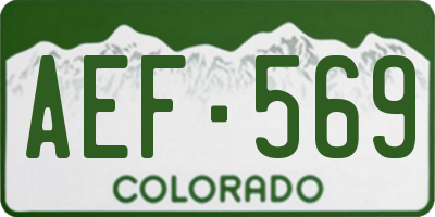 CO license plate AEF569