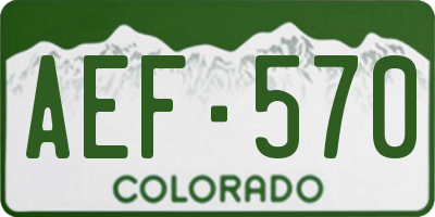 CO license plate AEF570