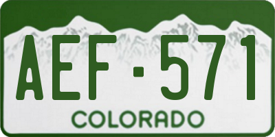 CO license plate AEF571