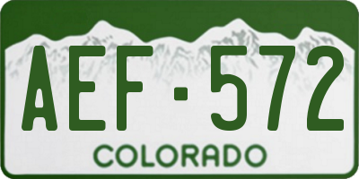CO license plate AEF572