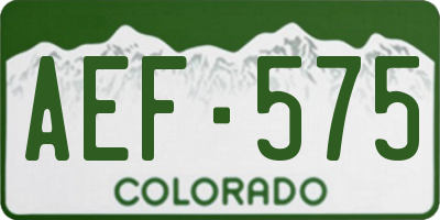 CO license plate AEF575