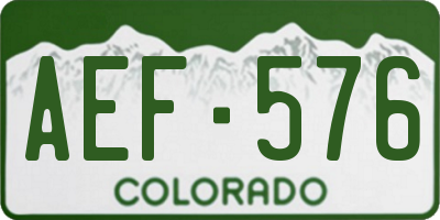 CO license plate AEF576