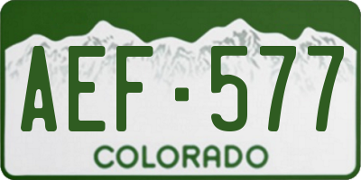 CO license plate AEF577