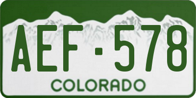 CO license plate AEF578