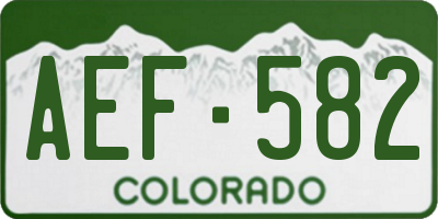 CO license plate AEF582
