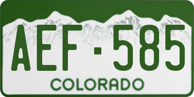 CO license plate AEF585