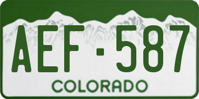 CO license plate AEF587