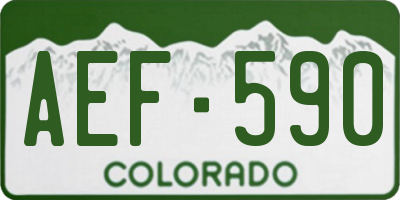 CO license plate AEF590