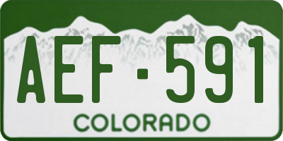 CO license plate AEF591