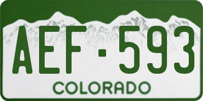 CO license plate AEF593