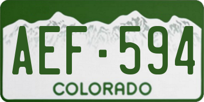 CO license plate AEF594