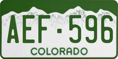 CO license plate AEF596